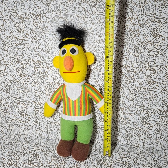 Vintage Bert Muppet Doll Plush Toy Sesame Street 1985 Playskool Hasbro 1980s - Picture 2 of 6